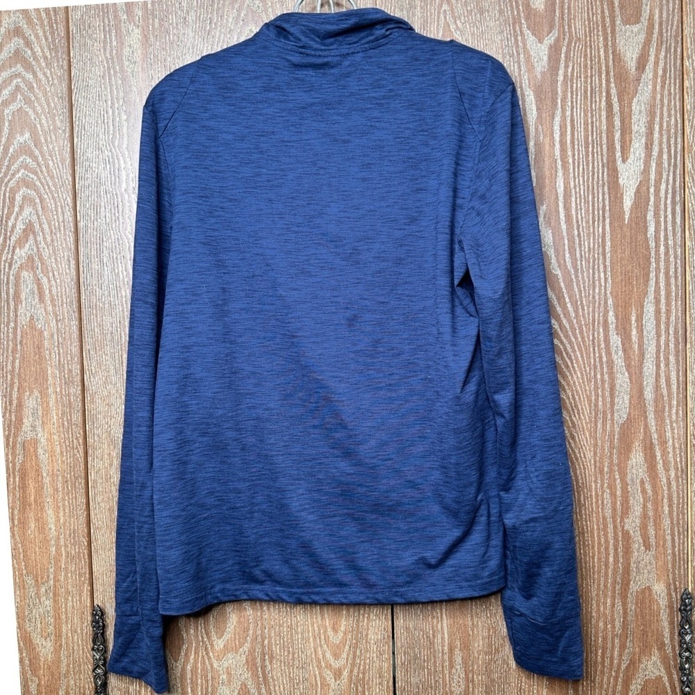 Jockey Sporty Men's Blue Heathered Quarter Zip Pullover Long Sleeve Shirt Small - Picture 2 of 7